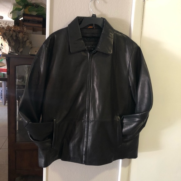 Leather Bomber Jacket by Perry Ellis Portfolio XXL - Picture 6 of 8